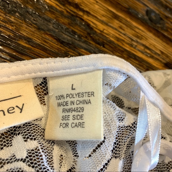 Dressy Party White Lace Wrap Top Feminine L Cute! - Picture 15 of 15